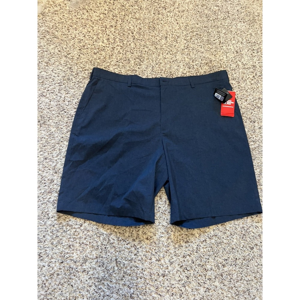 PGA Tour Blue Golf Shorts Wicking, Size 44 Flat Front Lightweight New 10" Inseam
